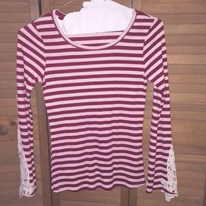Striped long sleeve top